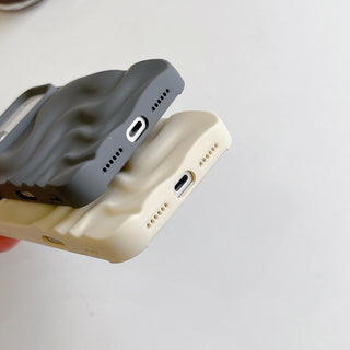 Auramma Collections Avant Basic Minimalist Aesthetic Matte Finish White Blue Dusty Pink Wine Red Gray Black 3D Ripples Style Soft TPU Case iPhone 17 16 15 14 13 12 Pro Max