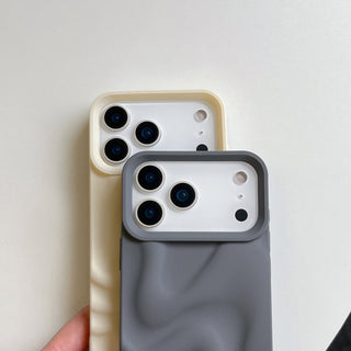 Auramma Collections Avant Basic Minimalist Aesthetic Matte Finish White Blue Dusty Pink Wine Red Gray Black 3D Ripples Style Soft TPU Case iPhone 17 16 15 14 13 12 Pro Max