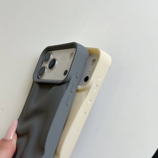 Auramma Collections Avant Basic Minimalist Aesthetic Matte Finish White Blue Dusty Pink Wine Red Gray Black 3D Ripples Style Soft TPU Case iPhone 17 16 15 14 13 12 Pro Max