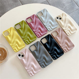 Auramma Collections Avant Basic Minimalist Aesthetic Black Brown Khaki Wine Gray Matte Finish 3D Ripples Style Soft TPU iPhone 17 16 15 14 13 12 11 Pro Max Case