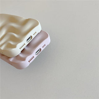 Auramma Collections Avant Basic Minimalist Aesthetic White Dusty Pink Purple Green Blue Matte Finish 3D Ripples Style Soft TPU iPhone 17 16 15 14 13 12 11 Pro Max Case