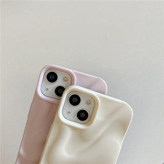 Auramma Collections Avant Basic Minimalist Aesthetic White Dusty Pink Purple Green Blue Matte Finish 3D Ripples Style Soft TPU iPhone 17 16 15 14 13 12 11 Pro Max Case