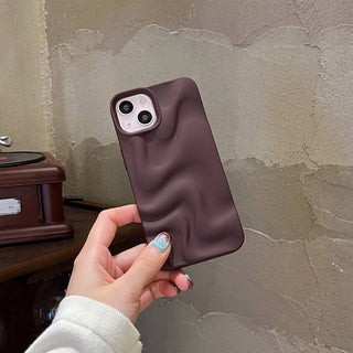 Auramma Collections Avant Basic Minimalist Aesthetic Black Brown Khaki Wine Gray Matte Finish 3D Ripples Style Soft TPU iPhone 17 16 15 14 13 12 11 Pro Max Case