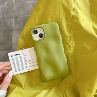 Auramma Collections Avant Basic Minimalist Aesthetic Glossy Silver Matte Blue Black White Radiant Purple Green Beige Yellow Wavy Edge 3D Bubbles Style Soft TPU Case iPhone 14 13 12 11 Pro Max