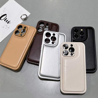 Auramma Avant Basic Minimalist Aesthetic Matte Plain Color Khaki Chocolate Brown Black Silver Beige Cushion Style Soft TPU Case iPhone 16 15 14 13 12 11 Pro Max