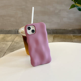 Auramma Collections Avant Basic Minimalist Aesthetic Glossy Silver Matte Blue Black White Radiant Purple Green Beige Yellow Wavy Edge 3D Bubbles Style Soft TPU Case iPhone 14 13 12 11 Pro Max