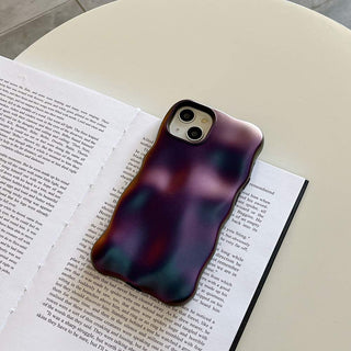 Auramma Collections Avant Basic Minimalist Aesthetic Glossy Silver Matte Blue Black White Radiant Purple Green Beige Yellow Wavy Edge 3D Bubbles Style Soft TPU Case iPhone 14 13 12 11 Pro Max