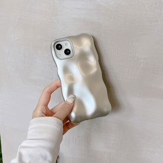 Auramma Collections Avant Basic Minimalist Aesthetic Glossy Silver Matte Blue Black White Radiant Purple Green Beige Yellow Wavy Edge 3D Bubbles Style Soft TPU Case iPhone 14 13 12 11 Pro Max