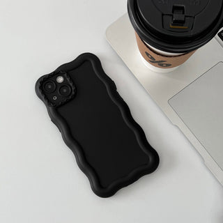 Auramma Collections Avant Basic Minimalist Aesthetic Matte Wavy Edge Pastel Off White Black Green Yellow Coffee Baby Blue Pink Light Dark Purple Fuchsia Soft TPU Case iPhone 14 13 12 Pro Max