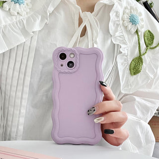 Auramma Collections Avant Basic Minimalist Aesthetic Matte Wavy Edge Pastel Off White Black Green Yellow Coffee Baby Blue Pink Light Dark Purple Fuchsia Soft TPU Case iPhone 14 13 12 Pro Max