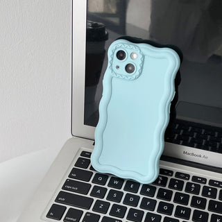 Auramma Collections Avant Basic Minimalist Aesthetic Matte Wavy Edge Pastel Off White Black Green Yellow Coffee Baby Blue Pink Light Dark Purple Fuchsia Soft TPU Case iPhone 14 13 12 Pro Max
