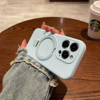 Auramma Collections Avant Basic Minimalist Aesthetic Practical Plain Yellow Dusty Pink Baby Blue Mint Lavender Purple Off White MagSafe Compatible Built In Stand Silicone Case iPhone 16 15 14 13 12 Pro Max Plus