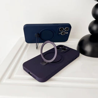 Auramma Collections Avant Basic Minimalist Aesthetic Practical Plain Yellow Dusty Pink Baby Blue Mint Lavender Purple Off White MagSafe Compatible Built In Stand Silicone Case iPhone 16 15 14 13 12 Pro Max Plus