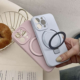 Auramma Collections Avant Basic Minimalist Aesthetic Practical Plain Yellow Dusty Pink Baby Blue Mint Lavender Purple Off White MagSafe Compatible Built In Stand Silicone Case iPhone 16 15 14 13 12 Pro Max Plus