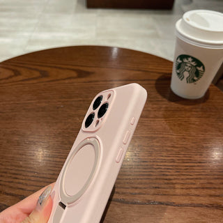 Auramma Collections Avant Basic Minimalist Aesthetic Practical Plain Yellow Dusty Pink Baby Blue Mint Lavender Purple Off White MagSafe Compatible Built In Stand Silicone Case iPhone 16 15 14 13 12 Pro Max Plus