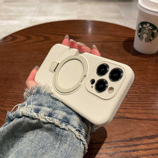 Auramma Collections Avant Basic Minimalist Aesthetic Practical Plain Yellow Dusty Pink Baby Blue Mint Lavender Purple Off White MagSafe Compatible Built In Stand Silicone Case iPhone 16 15 14 13 12 Pro Max Plus