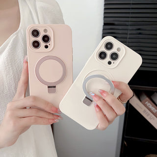 Auramma Collections Avant Basic Minimalist Aesthetic Practical Plain Yellow Dusty Pink Baby Blue Mint Lavender Purple Off White MagSafe Compatible Built In Stand Silicone Case iPhone 16 15 14 13 12 Pro Max Plus