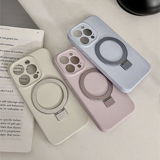 Auramma Collections Avant Basic Minimalist Aesthetic Practical Plain Yellow Dusty Pink Baby Blue Mint Lavender Purple Off White MagSafe Compatible Built In Stand Silicone Case iPhone 16 15 14 13 12 Pro Max Plus