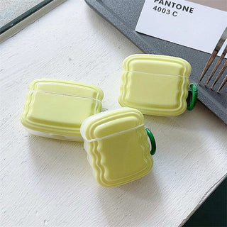 Auramma Collections Avant Basic Minimalist Aesthetic Summer Candy Color Yellow Purple Blue Green Pink Wavy Edge Soft TPU Case AirPods 1 2 3 Pro