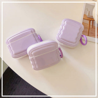 Auramma Collections Avant Basic Minimalist Aesthetic Summer Candy Color Yellow Purple Blue Green Pink Wavy Edge Soft TPU Case AirPods 1 2 3 Pro