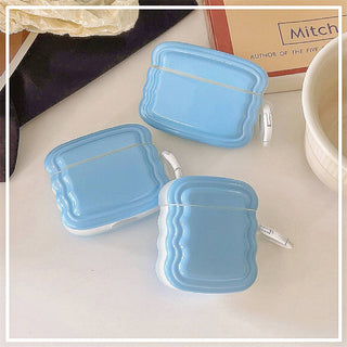 Auramma Collections Avant Basic Minimalist Aesthetic Summer Candy Color Yellow Purple Blue Green Pink Wavy Edge Soft TPU Case AirPods 1 2 3 Pro