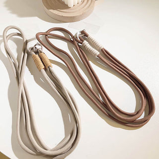 Auramma Collections Avant Basic Neutral Earth Tone Brown Khaki Caramel White Gray Double Rope Phone Crossbody Lanyard