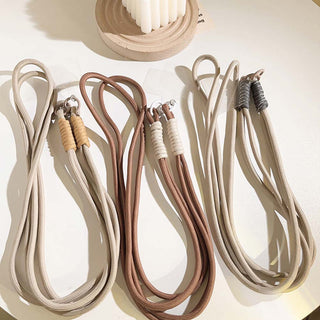 Auramma Collections Avant Basic Neutral Earth Tone Brown Khaki Caramel White Gray Double Rope Phone Crossbody Lanyard