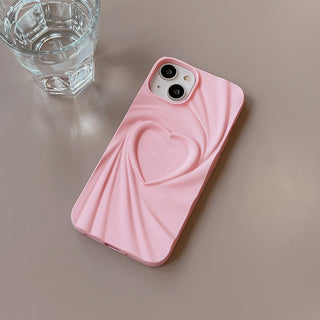 Auramma Collections Avant Basic Plain Color Black Grey Fuchsia Green Coffee White Matte 3D Swirl Heart Soft TPU Case iPhone 16 15 14 13 12 11 Pro Max