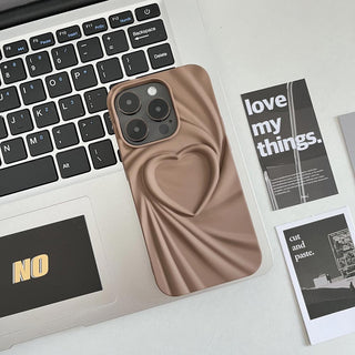 Auramma Collections Avant Basic Plain Color Black Grey Fuchsia Green Coffee White Matte 3D Swirl Heart Soft TPU Case iPhone 16 15 14 13 12 11 Pro Max