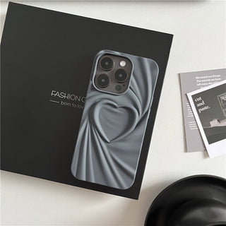 Auramma Collections Avant Basic Plain Color Black Grey Fuchsia Green Coffee White Matte 3D Swirl Heart Soft TPU Case iPhone 16 15 14 13 12 11 Pro Max