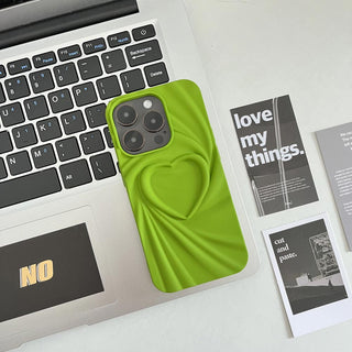 Auramma Collections Avant Basic Plain Color Black Grey Fuchsia Green Coffee White Matte 3D Swirl Heart Soft TPU Case iPhone 16 15 14 13 12 11 Pro Max