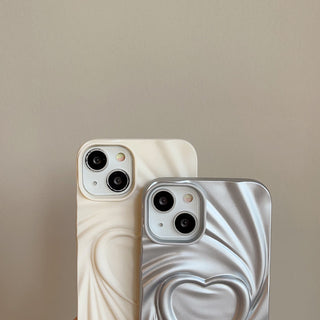 Auramma Collections Avant Basic Plain Color Black Grey Fuchsia Green Coffee White Matte 3D Swirl Heart Soft TPU Case iPhone 16 15 14 13 12 11 Pro Max