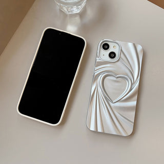 Auramma Collections Avant Basic Plain Color Black Grey Fuchsia Green Coffee White Matte 3D Swirl Heart Soft TPU Case iPhone 16 15 14 13 12 11 Pro Max