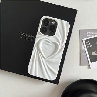 Auramma Collections Avant Basic Plain Color Black Grey Fuchsia Green Coffee White Matte 3D Swirl Heart Soft TPU Case iPhone 16 15 14 13 12 11 Pro Max