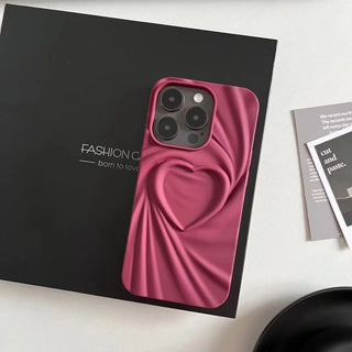 Auramma Collections Avant Basic Plain Color Black Grey Fuchsia Green Coffee White Matte 3D Swirl Heart Soft TPU Case iPhone 16 15 14 13 12 11 Pro Max