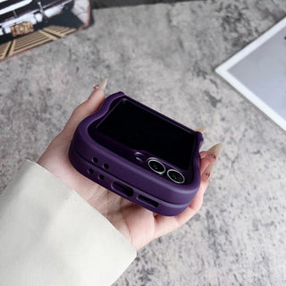 Auramma Collections Avant Basic Plain Frosted Wavy Bumper Pink Fuchsi Gray Purple Black Brown MagSafe Soft TPU Case Samsung Z Flip 6 5 4 3