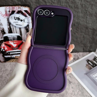 Auramma Collections Avant Basic Plain Frosted Wavy Bumper Pink Fuchsi Gray Purple Black Brown MagSafe Soft TPU Case Samsung Z Flip 6 5 4 3