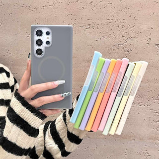 Auramma Collections Avant Basic Soft Aesthetic Dreamy Frosted Plain Mint Dusty Pink Yellow Gray White MagSafe Soft TPU Samsung Galaxy Case S25 S24 S23 Ultra FE Plus