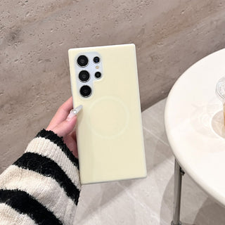 Auramma Collections Avant Basic Soft Aesthetic Dreamy Frosted Plain Mint Dusty Pink Yellow Gray White MagSafe Soft TPU Samsung Galaxy Case S25 S24 S23 Ultra FE Plus