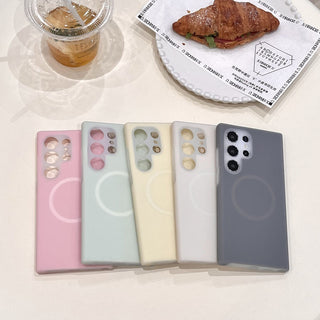 Auramma Collections Avant Basic Soft Aesthetic Dreamy Frosted Plain Mint Dusty Pink Yellow Gray White MagSafe Soft TPU Samsung Galaxy Case S25 S24 S23 Ultra FE Plus