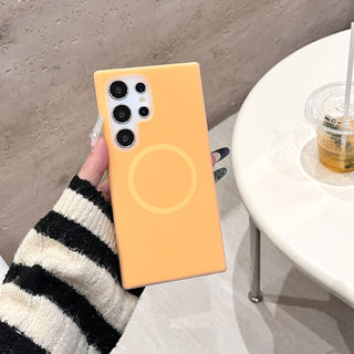 Auramma Collections Avant Basic Soft Aesthetic Dreamy Frosted Plain Mint Dusty Pink Yellow Gray White MagSafe Soft TPU Samsung Galaxy Case S25 S24 S23 Ultra FE Plus