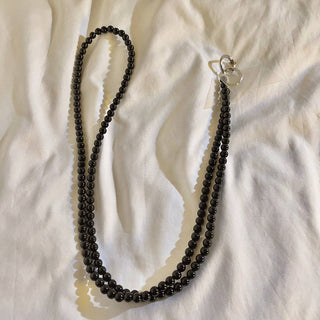 Auramma Collections Avant Basic Soft Girly Princess Core Aesthetic Black White Pearl Clear Silver Bead Crossbody Phone Lanyard
