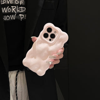 Auramma Collections Avant Basic Soft Light Pink Color Pastel 3D Bubbles Soft TPU Case iPhone 17 16 15 14 13 12 11 Pro Max Plus Air