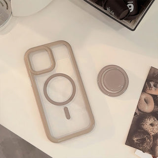 Auramma Collections Avant Basic Soft Minimalist Pastel Purple Green Pink Brown White Black Fuchsia Frame Bumper MagSafe Soft TPU Case Matching Magnetic Grip Set iPhone 16 15 14 13 12 Pro Max Plus