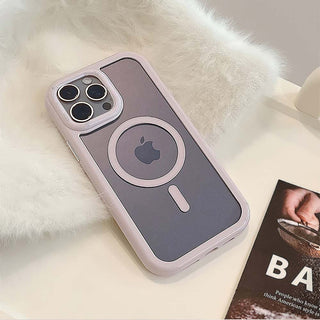 Auramma Collections Avant Basic Soft Minimalist Pastel Purple Green Pink Brown White Black Fuchsia Frame Bumper MagSafe Soft TPU Case iPhone 16 15 14 13 12 Pro Max Plus