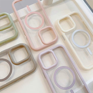 Auramma Collections Avant Basic Soft Minimalist Pastel Purple Green Pink Brown White Black Fuchsia Frame Bumper MagSafe Soft TPU Case iPhone 16 15 14 13 12 Pro Max Plus