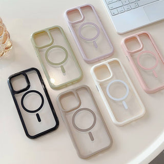 Auramma Collections Avant Basic Soft Minimalist Pastel Purple Green Pink Brown White Black Fuchsia Frame Bumper MagSafe Soft TPU Case iPhone 16 15 14 13 12 Pro Max Plus