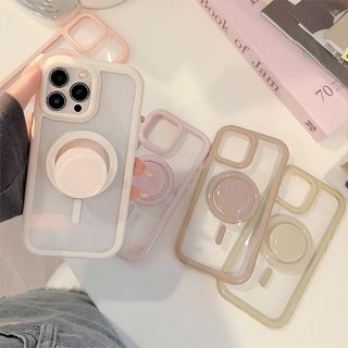Auramma Collections Avant Basic Soft Minimalist Pastel Purple Green Pink Brown White Black Fuchsia Frame Bumper MagSafe Soft TPU Case Matching Magnetic Grip Set iPhone 16 15 14 13 12 Pro Max Plus