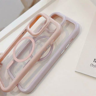 Auramma Collections Avant Basic Soft Minimalist Pastel Purple Green Pink Brown White Black Fuchsia Frame Bumper MagSafe Soft TPU Case iPhone 16 15 14 13 12 Pro Max Plus