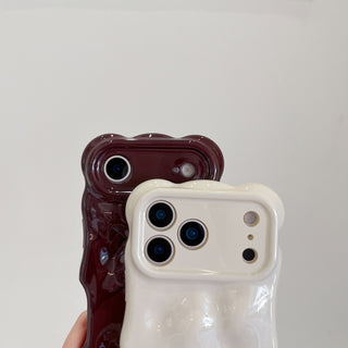 Auramma Collections Avant Basic Bright Bold Glossy Red Wine Fuchsia  3D Bubbles Soft TPU Case iPhone 17 16 15 14 13 12 11 Pro Max Plus 16e Air